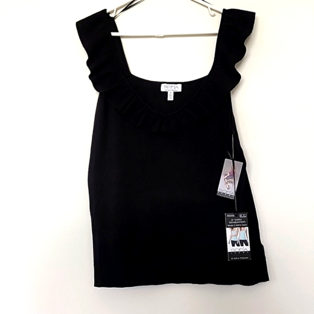 NWT XL Black 2 Way Sweater